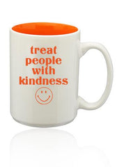 Treat People with Kindness White Mug (orange ink) - shoplivylu