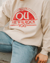 Queen Sooners Will Rock You Sand Thrifted Sweatshirt - shoplivylu