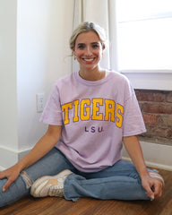 LSU Tigers Filled Gault Orchid Tee - shoplivylu