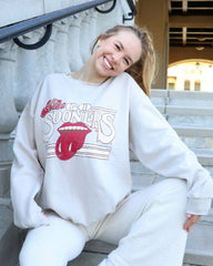 Rolling Stones Sooners Stoned Sand Thrifted Sweatshirt - shoplivylu