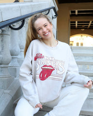 Rolling Stones Sooners Stoned Sand Thrifted Sweatshirt - shoplivylu