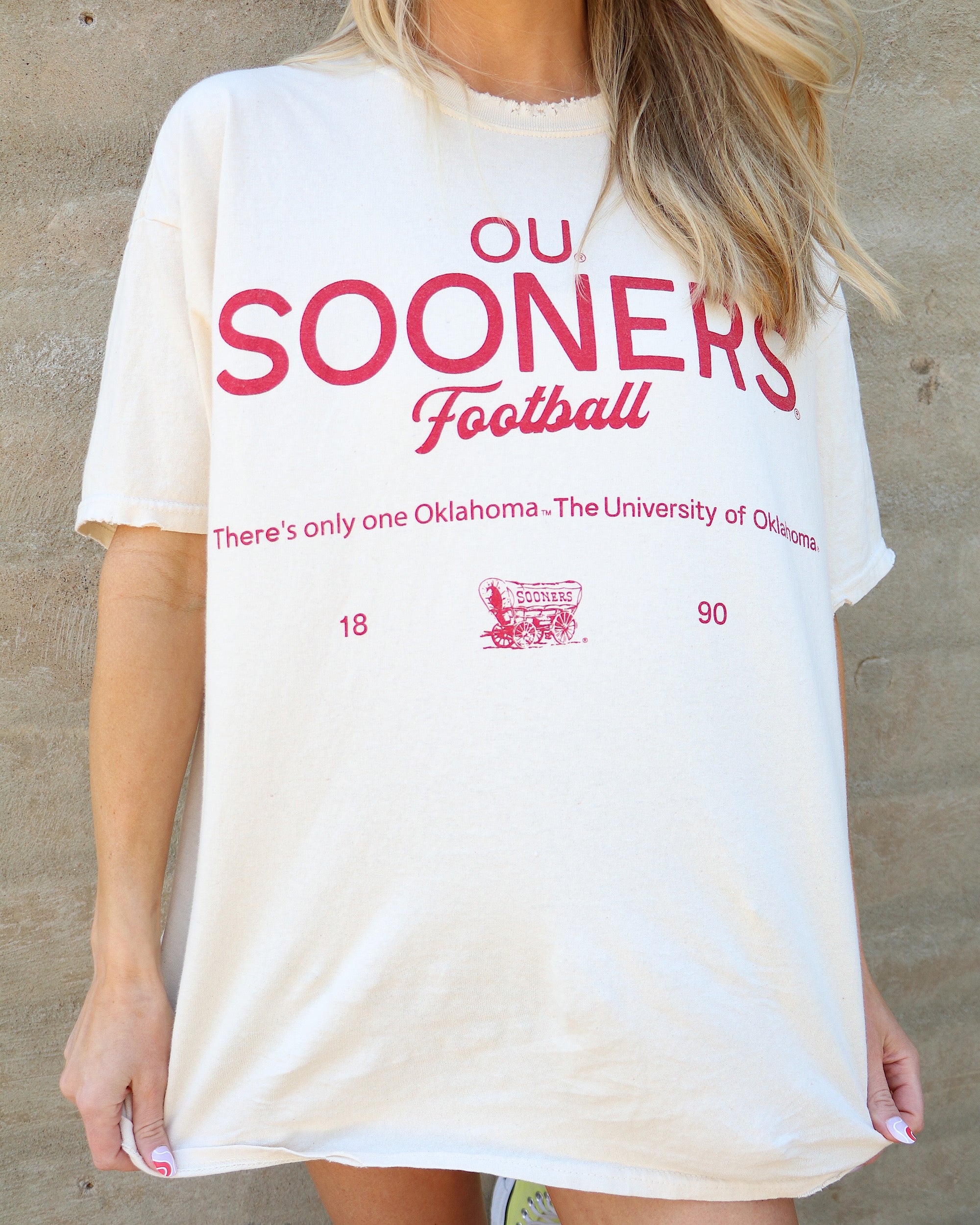OU Sooners Shot Off Off White Thrifted Tee – shoplivylu