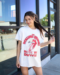 Rolling Stones Rock 'Em Dawgs Off White Thrifted Tee - shoplivylu