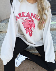 Arkansas Razorbacks Football Run Sand Thrifted Sweatshirt