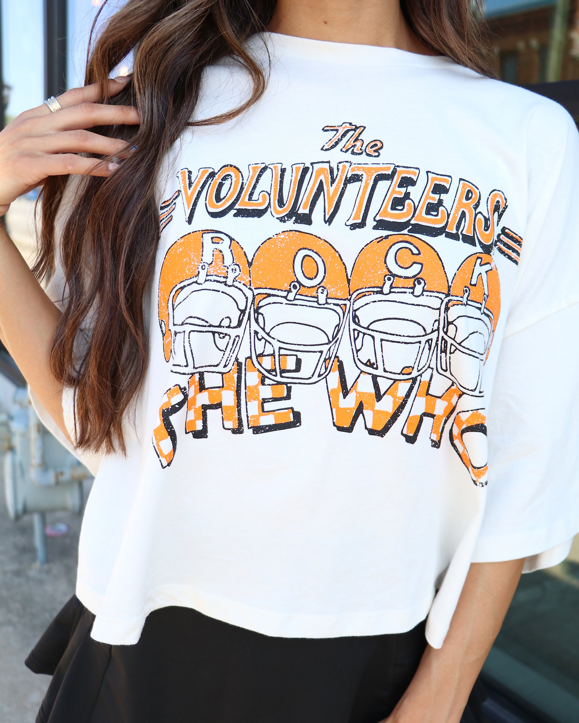 The Who Volunteers Rock White Cropped Tee - shoplivylu