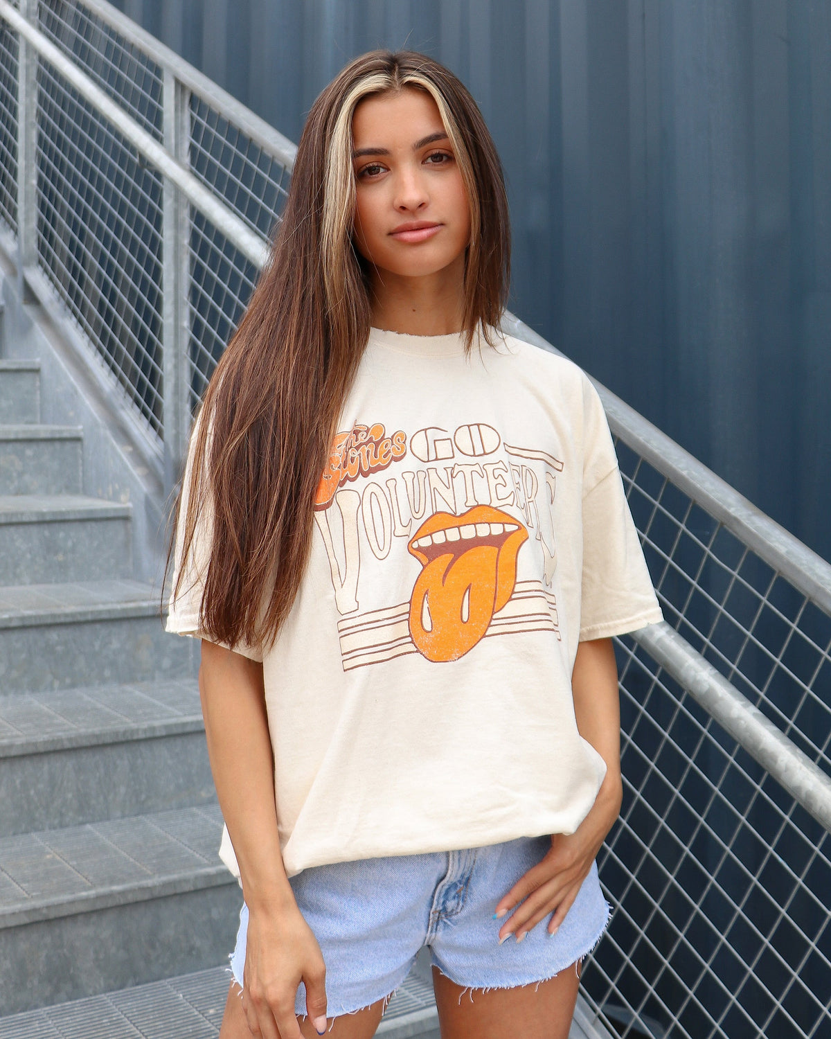 Rolling Stones Volunteers Stoned Off White Thrifted Tee - shoplivylu