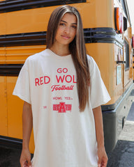 Arkansas State Red Wolves Shot Off Off White Thrifted Tee - shoplivylu