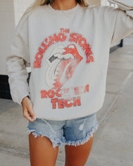 Rolling Stones Rock 'Em Texas Tech Sand Thrifted Sweatshirt - shoplivylu