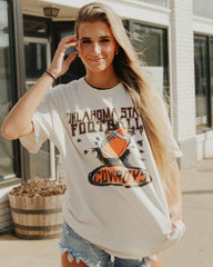 OSU Football Party Off White Thrifted Tee - shoplivylu