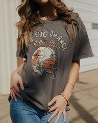 Rolling Stones University of Tennessee Helmet Lick Charcoal Thrifted Tee - shoplivylu