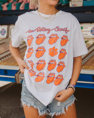 Rolling Stones Clemson Multi Lick White Tee - shoplivylu