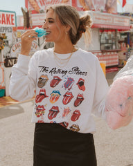 Rolling Stones Licks Over Time White Sweatshirt - shoplivylu