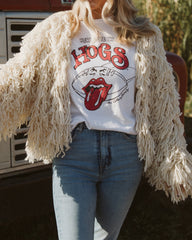 Rolling Stones Here Come the Hogs White Tee - shoplivylu