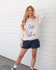 Kansas State Wildcats Beverly Sand Thrifted Sweatshirt - shoplivylu