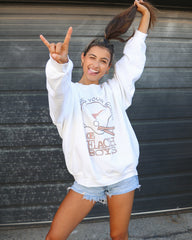The Beach Boys Longhorns True To Your School White Thrifted Sweatshirt - shoplivylu