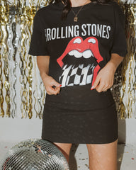Rolling Stones Zip Code Night Black Thrifted Distressed Tee - shoplivylu