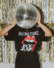 Rolling Stones Zip Code Night Black Thrifted Distressed Tee - shoplivylu