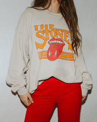 Rolling Stones Stoned Sand Thrifted Sweatshirt - shoplivylu