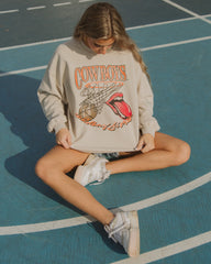 Rolling Stones Cowboys Basketball Net Sand Thrifted Sweatshirt - shoplivylu