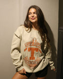 Willie Nelson Texas on My Mind Sand Thrifted Sweatshirt - shoplivylu