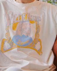 Willie Nelson In Concert Off White Thrifted Tee - shoplivylu