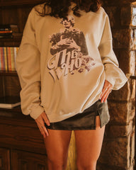 The Who Flowers Sand Thrifted Sweatshirt (FINAL SALE) - shoplivylu