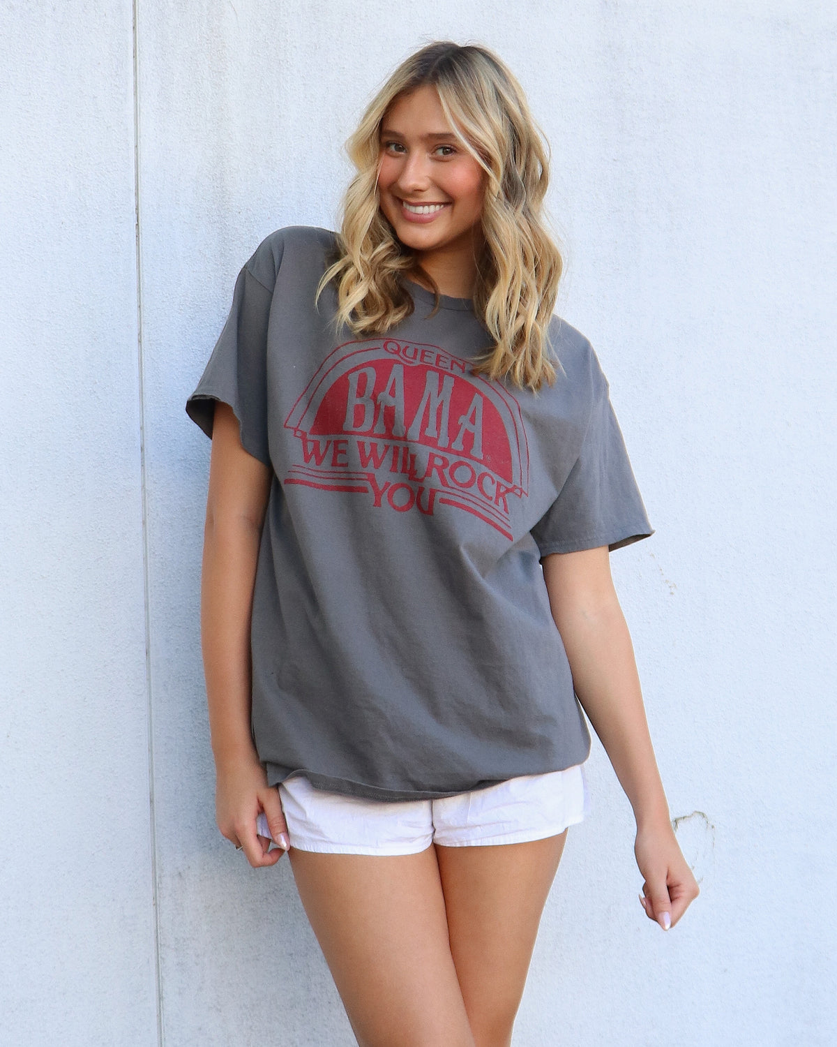 Queen University of Alabama Will Rock You Off Black Thrifted Tee - shoplivylu