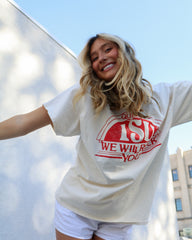 Queen Iowa State Will Rock You Off White Thrifted Tee - shoplivylu