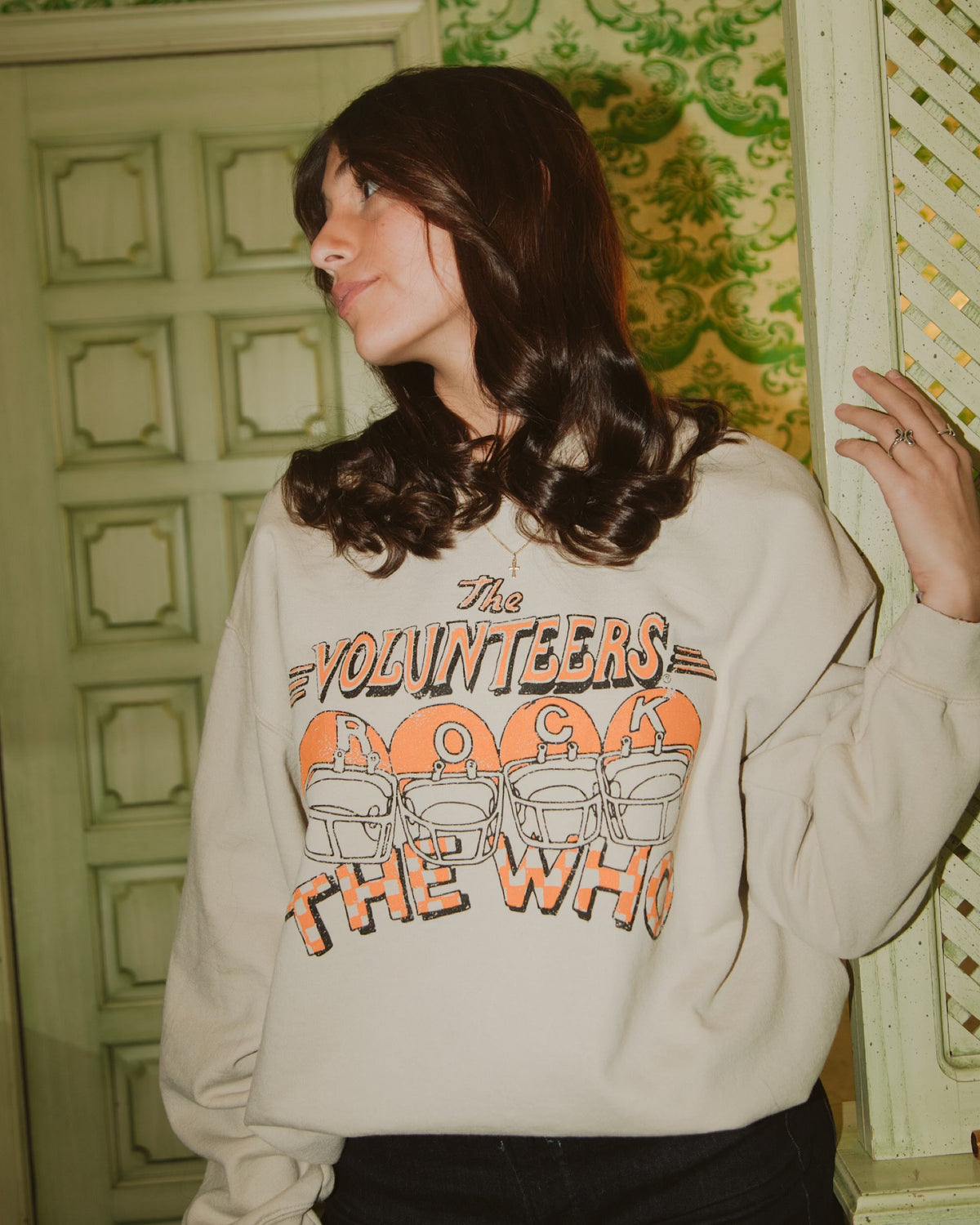 The Who Volunteers Rock Sand Thrifted Sweatshirt - shoplivylu