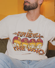 The Who Sun Devils Rock Off White Thrifted Tee - shoplivylu