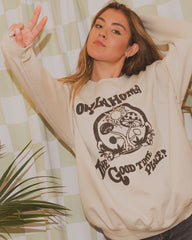 Oklahoma The Good Time Place Sand Thrifted Sweatshirt - shoplivylu