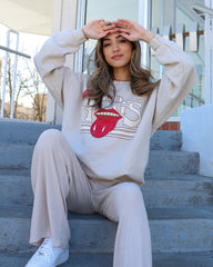 Rolling Stones Razorbacks Stoned Sand Thrifted Sweatshirt - shoplivylu