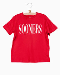 Children's Sooners Large Font Red Tee (4580441194599)