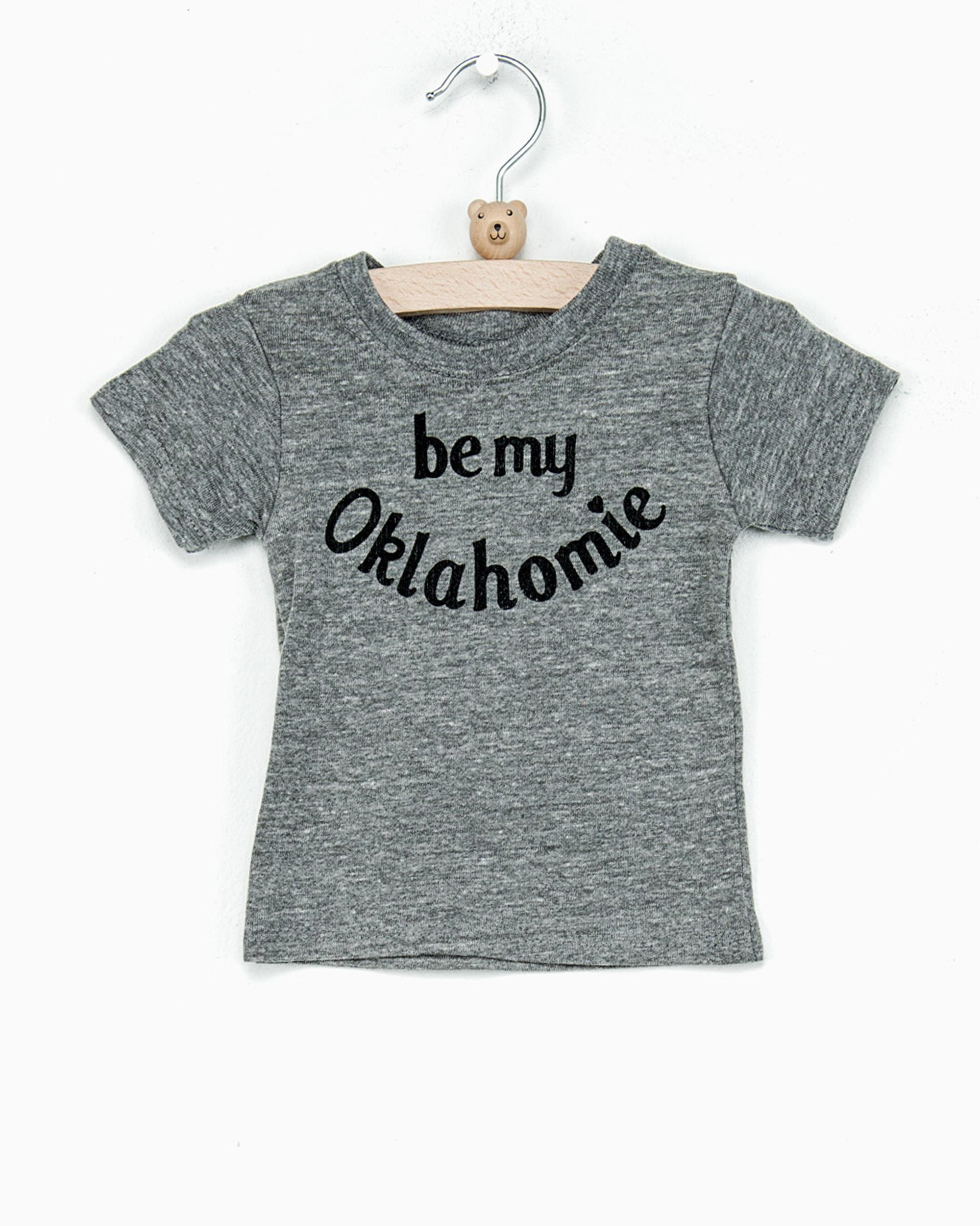 Children's Be My Oklahomie (Black Letters) Gray Tri-Blend Tee (781223329895)