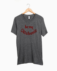 Be My Oklahomie (Red Ink) Gray Tri-Blend Tee (1931291099239)