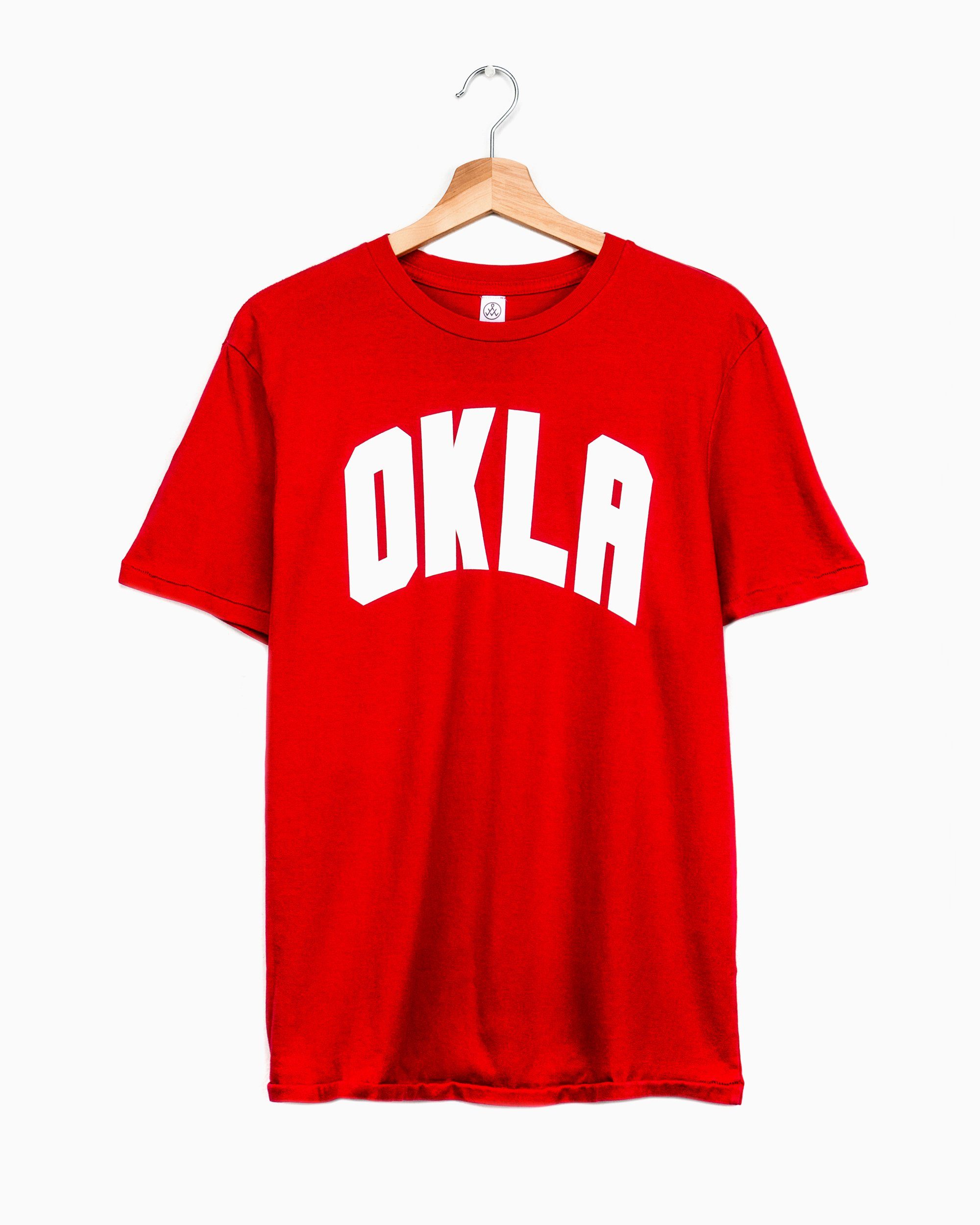 OKLA Red Tri-Blend Tee with White Letters (4462406402151)