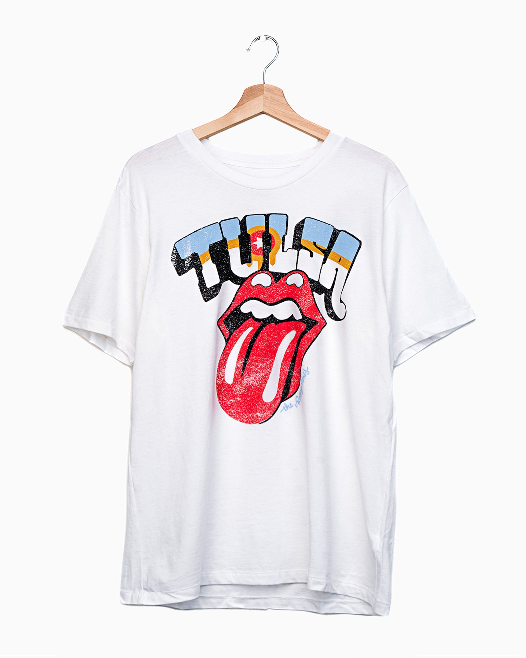 Rolling Stones Tulsa Flag Rocker White Tee (4462495203431)