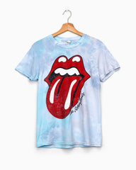 Rolling Stones Lick Blue Tie Dye Tee (4512394608743)