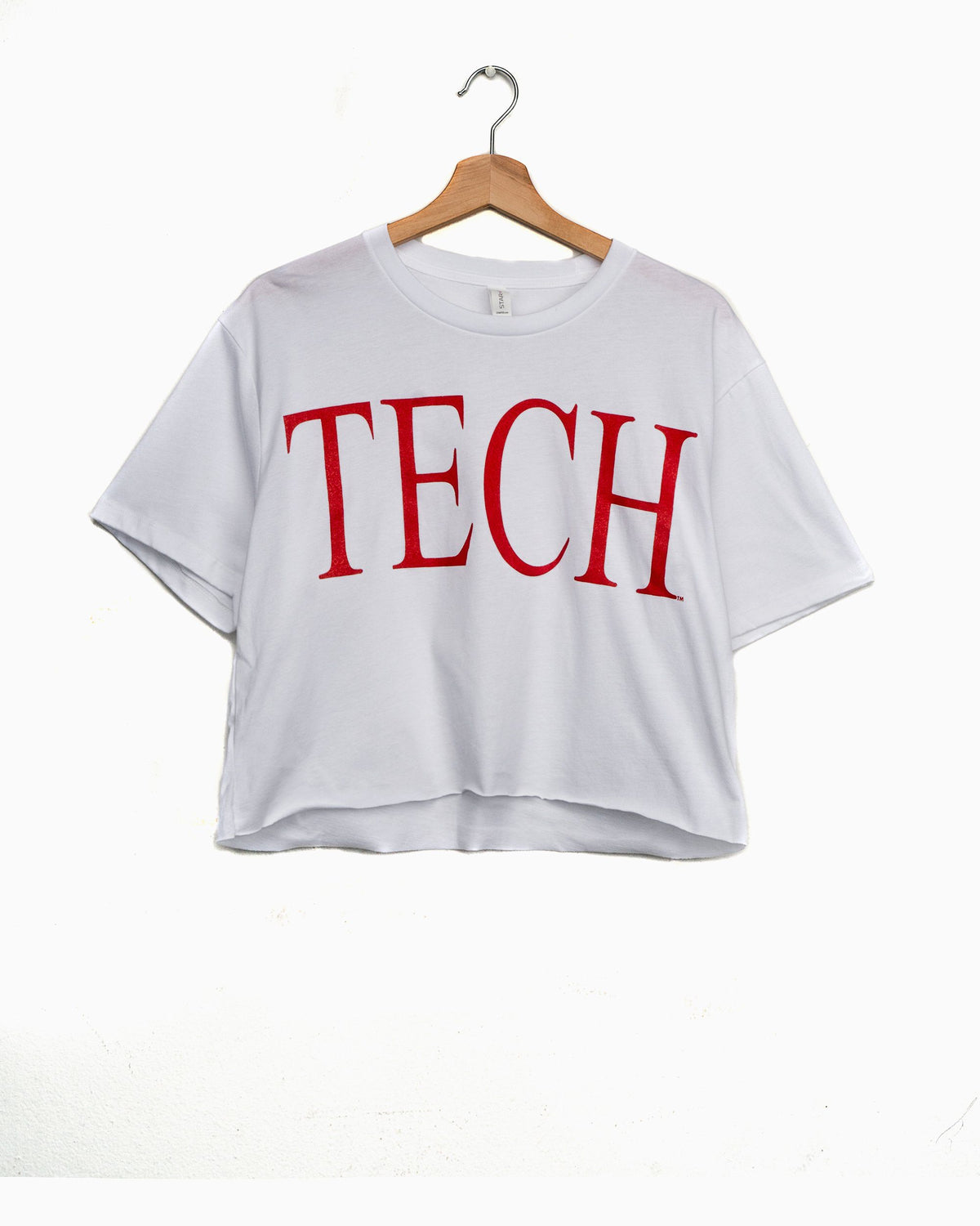 Texas Tech Large Font White Cropped Tee (4618210967655)