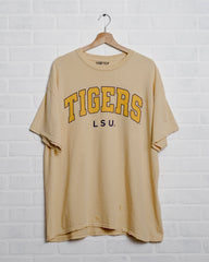 LSU Tigers Filled Gault Yellow Thrifted Tee - shoplivylu