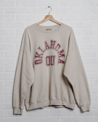 OU Mega Arch Sand Thrifted Sweatshirt - shoplivylu