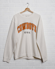 Cowboys Filled Gault Ivory Corded Crew Sweatshirt - shoplivylu