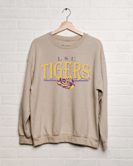 LSU Tigers 80s Sand Thrifted Sweatshirt - shoplivylu