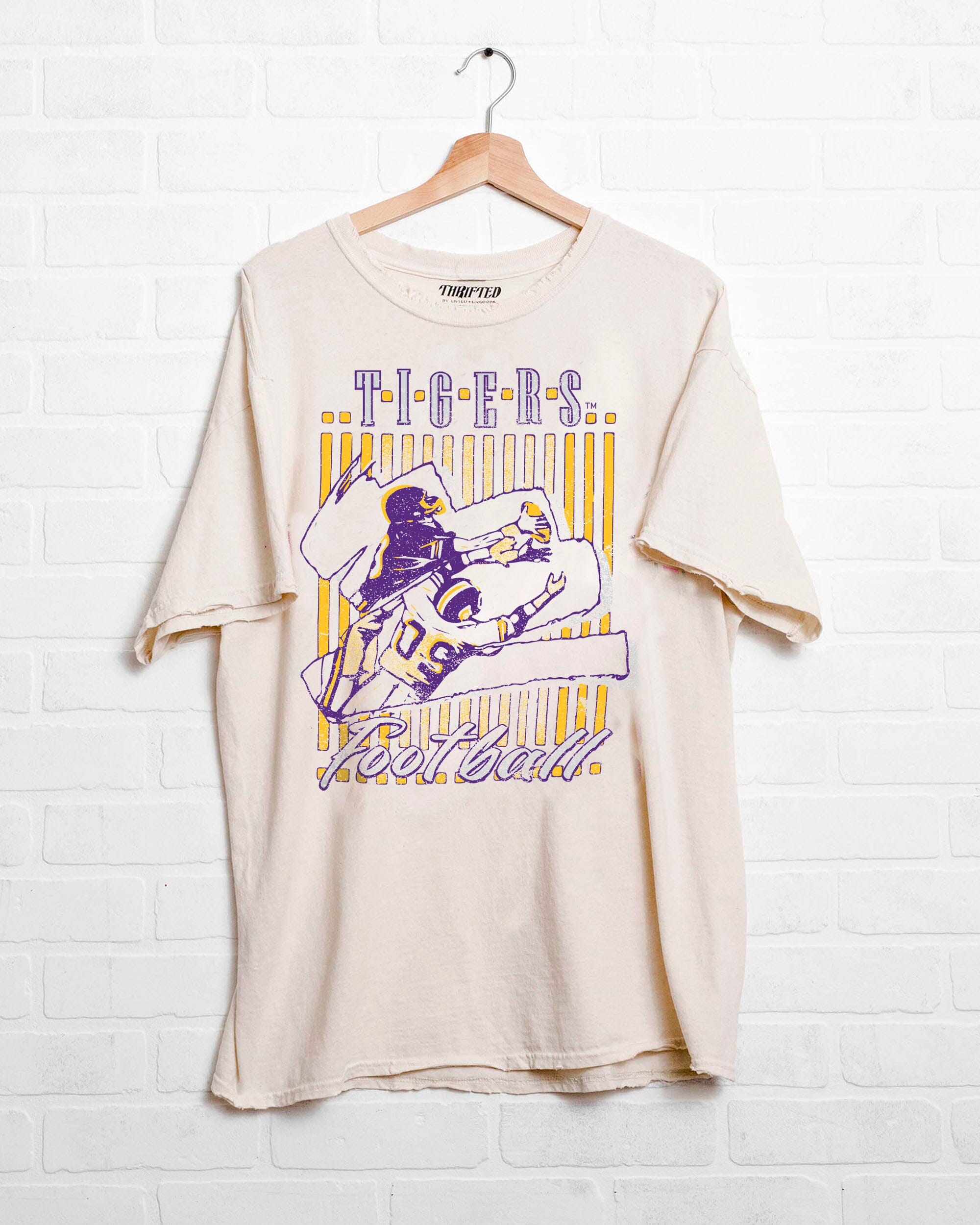 LSU Tigers Beach Shade Off White Thrifted Tee