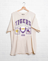 LSU Tigers Prep Patch Off White Thrifted Tee