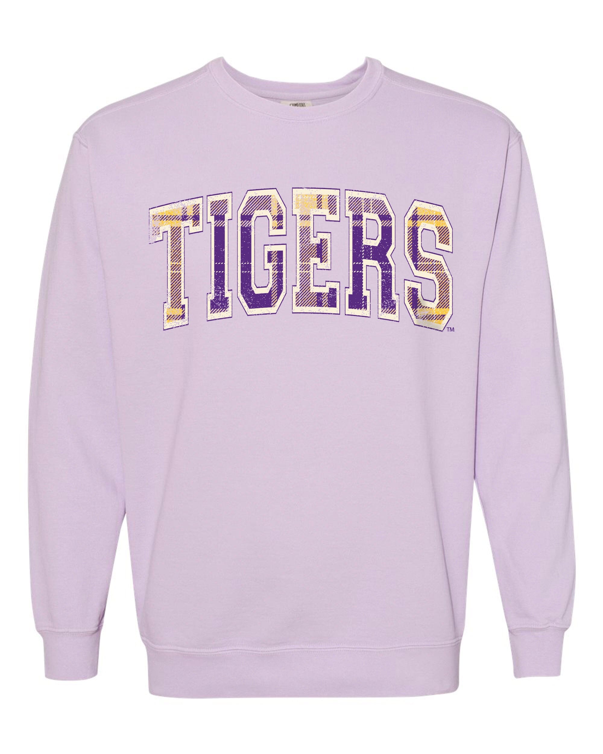 LSU Tigers Tartan Orchid Sweatshirt - shoplivylu