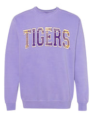 LSU Tigers Tartan Violet Sweatshirt - shoplivylu