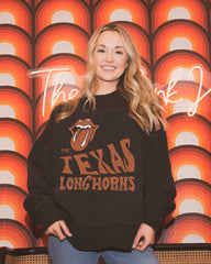 Rolling Stones Texas Longhorns Dazed Smoke Oversized Crew Sweatshirt