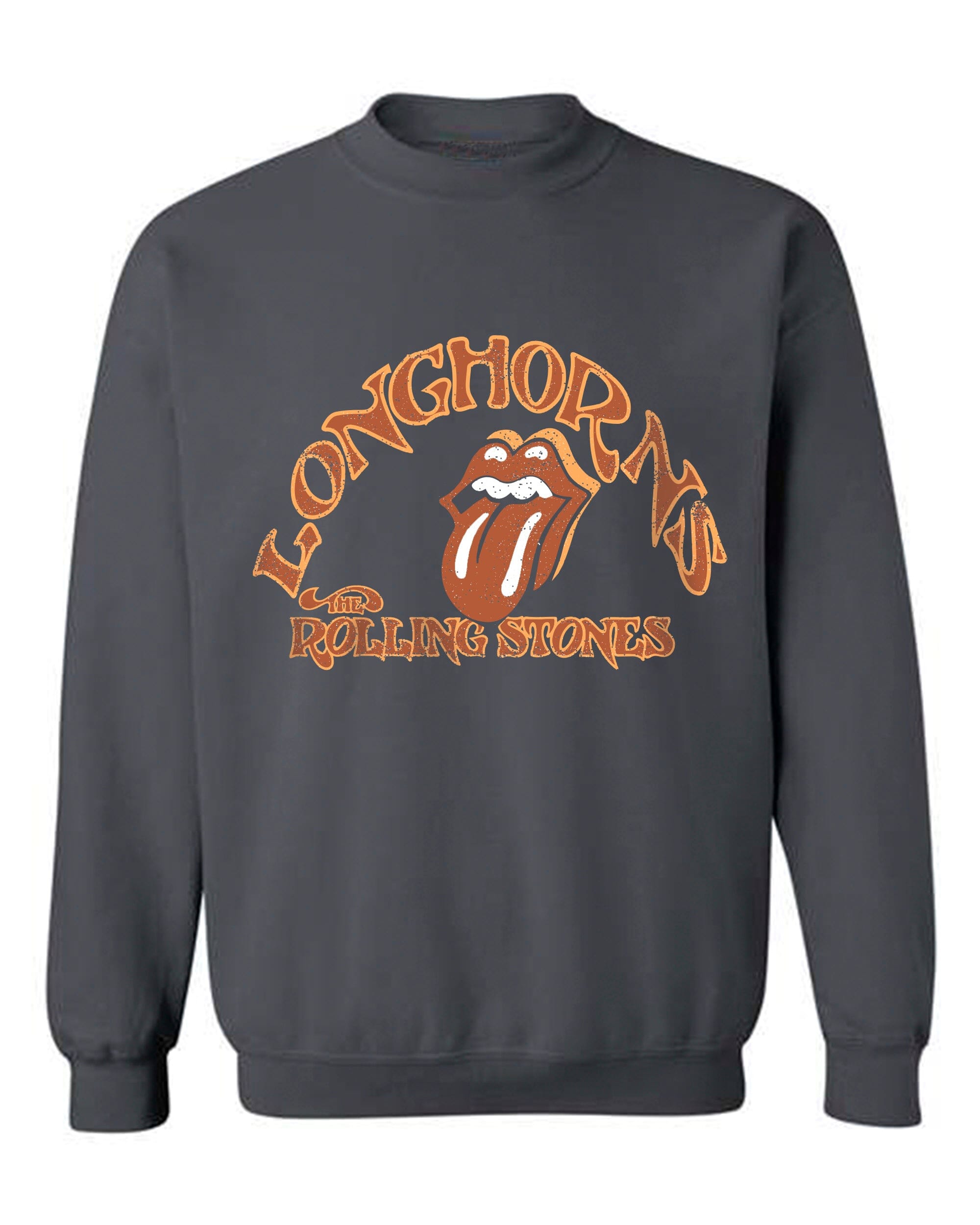 Rolling Stones Longhorns Psych Charcoal Thrifted Sweatshirt