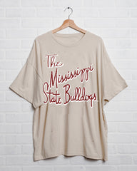 Mississippi State Bulldogs Beverly Off White Thrifted Tee - shoplivylu